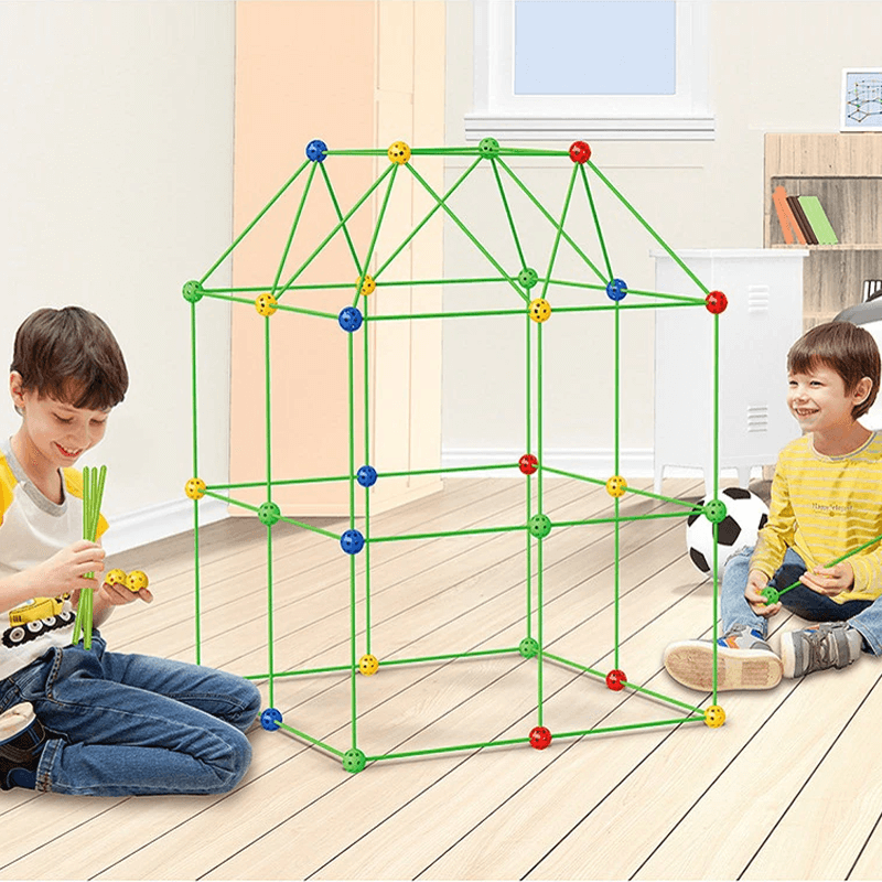 3D Lekhus byggsats – Bygg koja, slott och rymdskepp med pinnar | DIY för barn