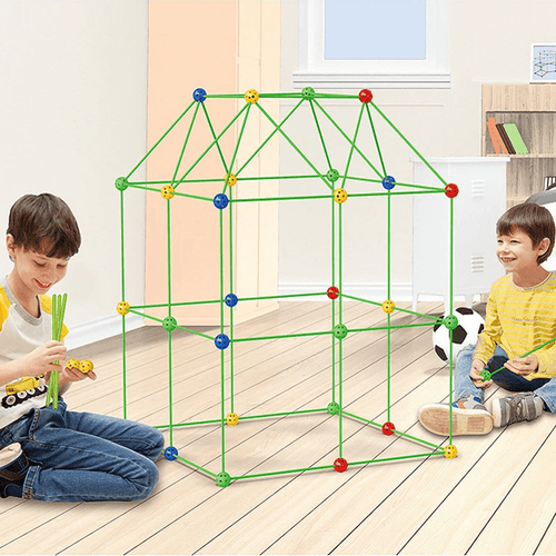 3D Lekhus byggsats – Bygg koja, slott och rymdskepp med pinnar | DIY för barn