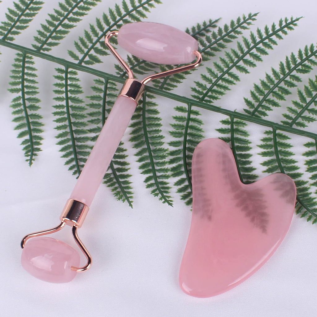 Gua sha - ansiktsroller, rosa