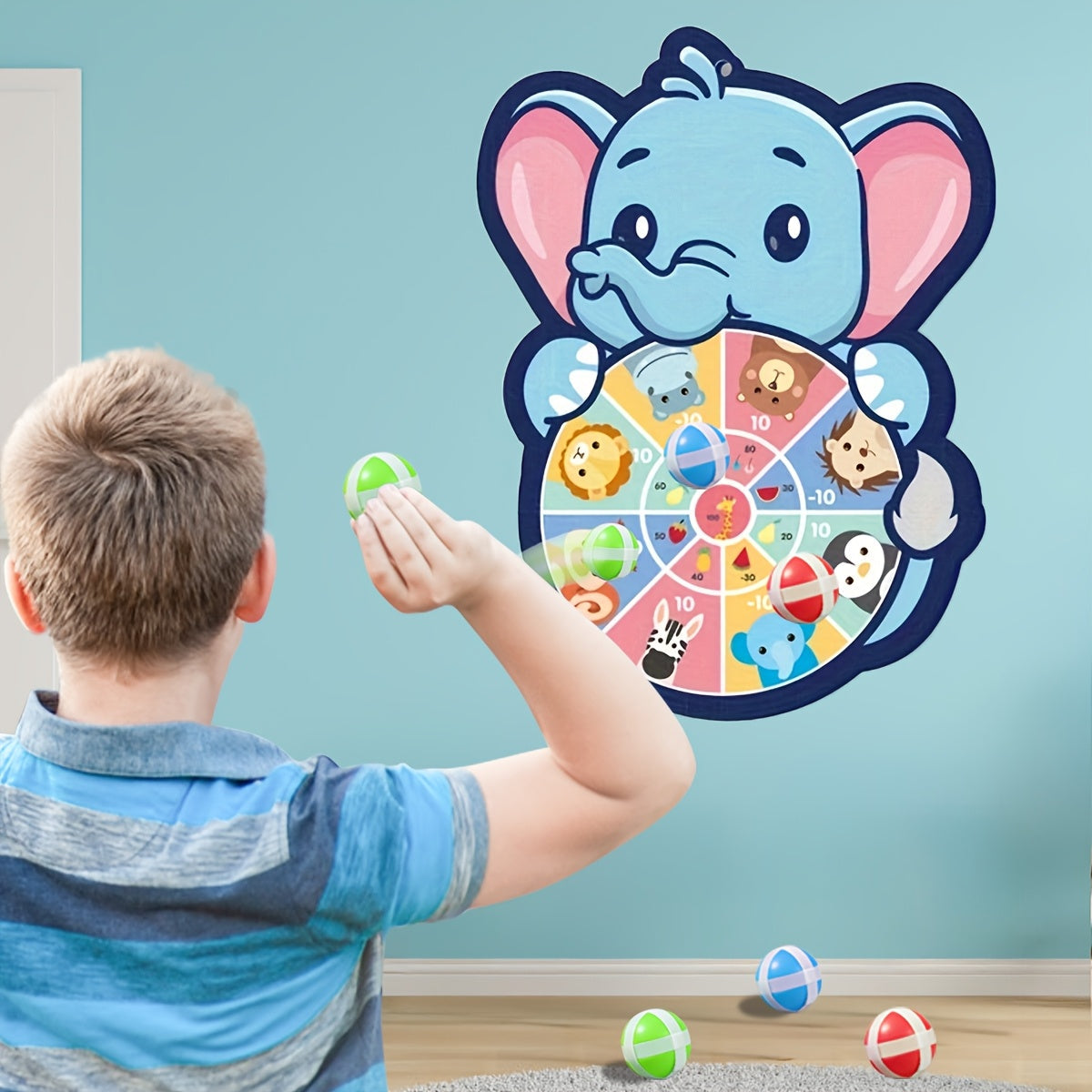 Väggspel med mjuk måltavla – Kastspel med bollar för inomhuslek