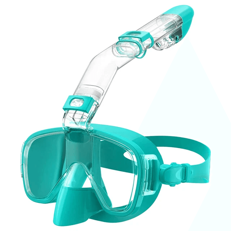 Hopfällbar snorkelmask – Helmask med torrsnorkel och imfri sikt