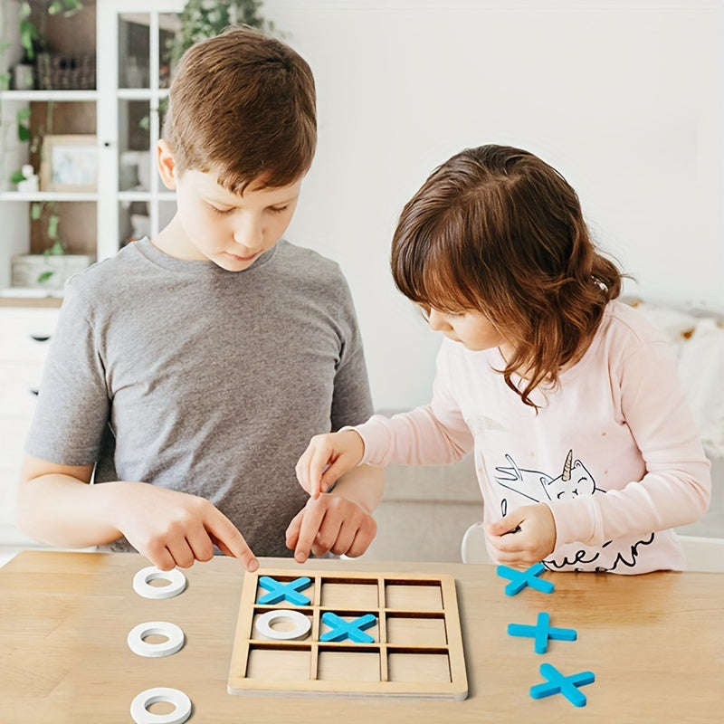 Tre i rad-spel i trä – Klassiskt pusselspel för barn och hela familjen