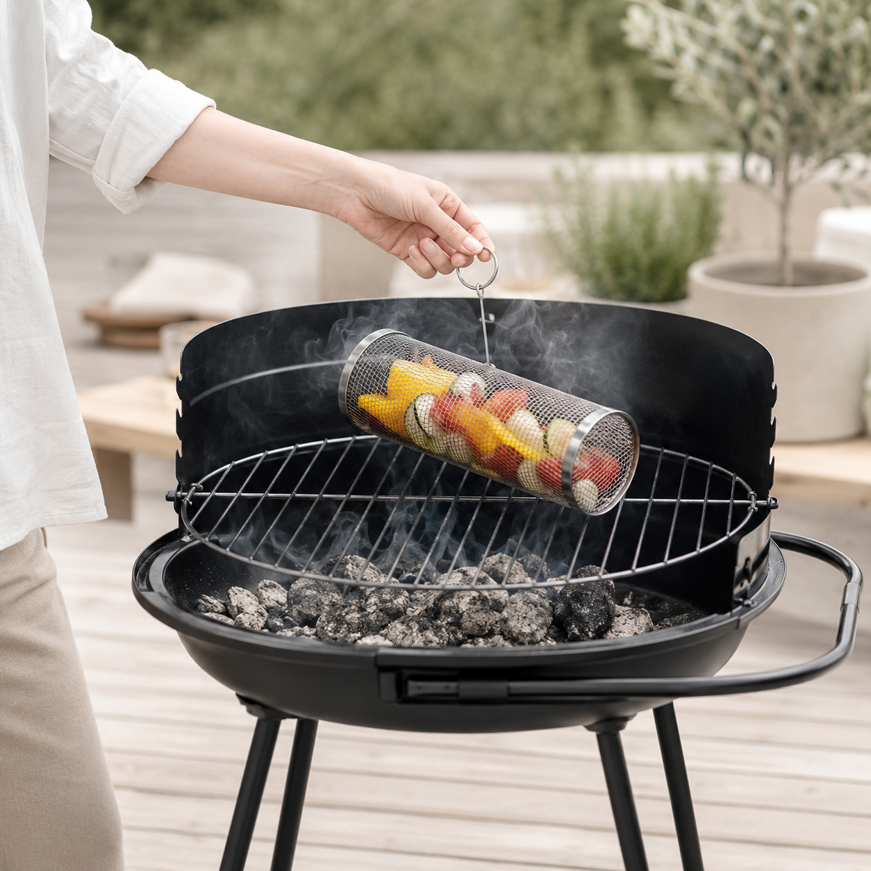 Grillkorg i rostfritt stål