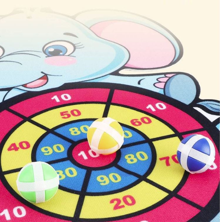 Dartspel för barn med kardborrebollar – Djurmåltavla utan vassa pilar