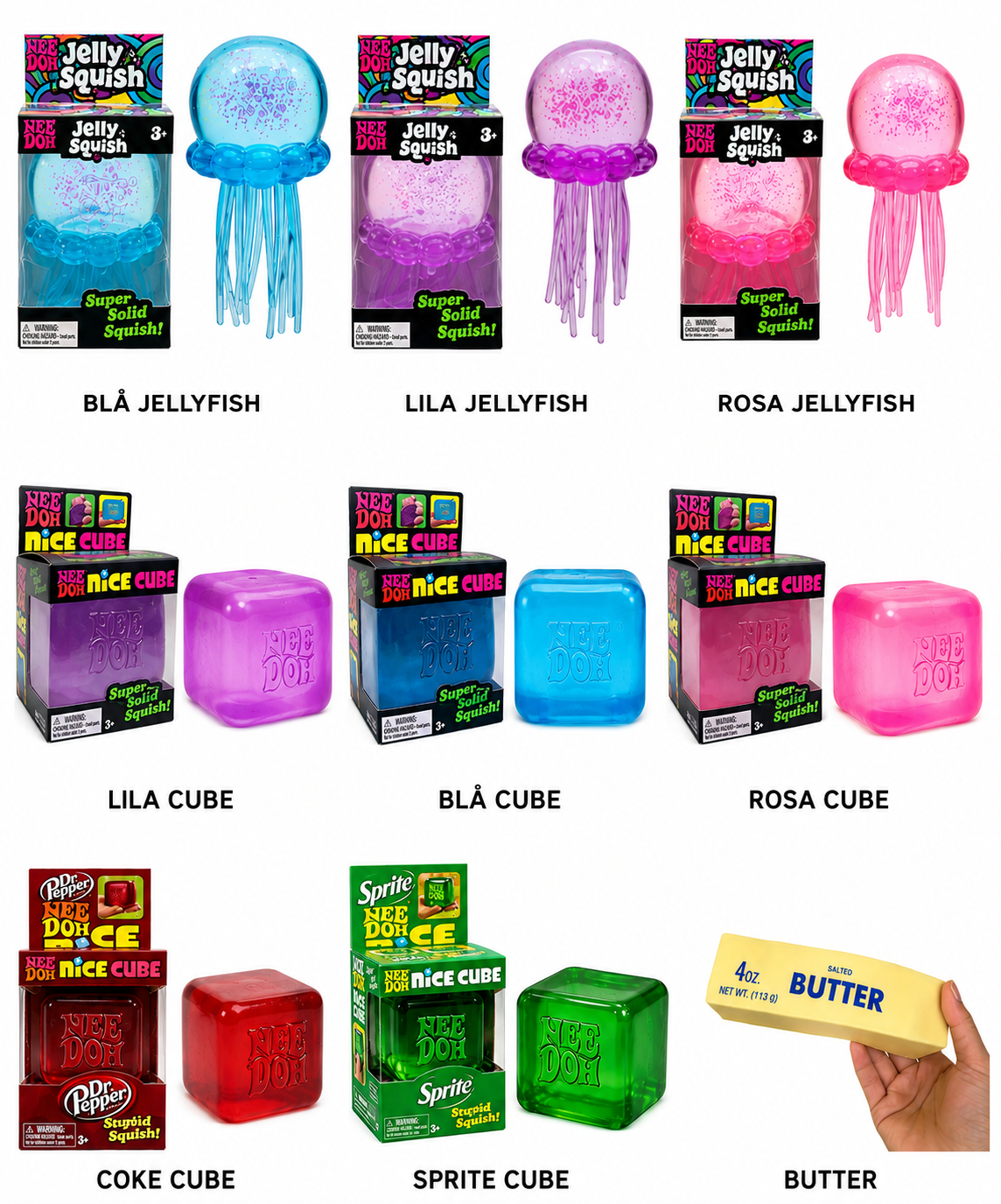 Squishy – Nice Cube, Jellyfish, Butter & Cheese