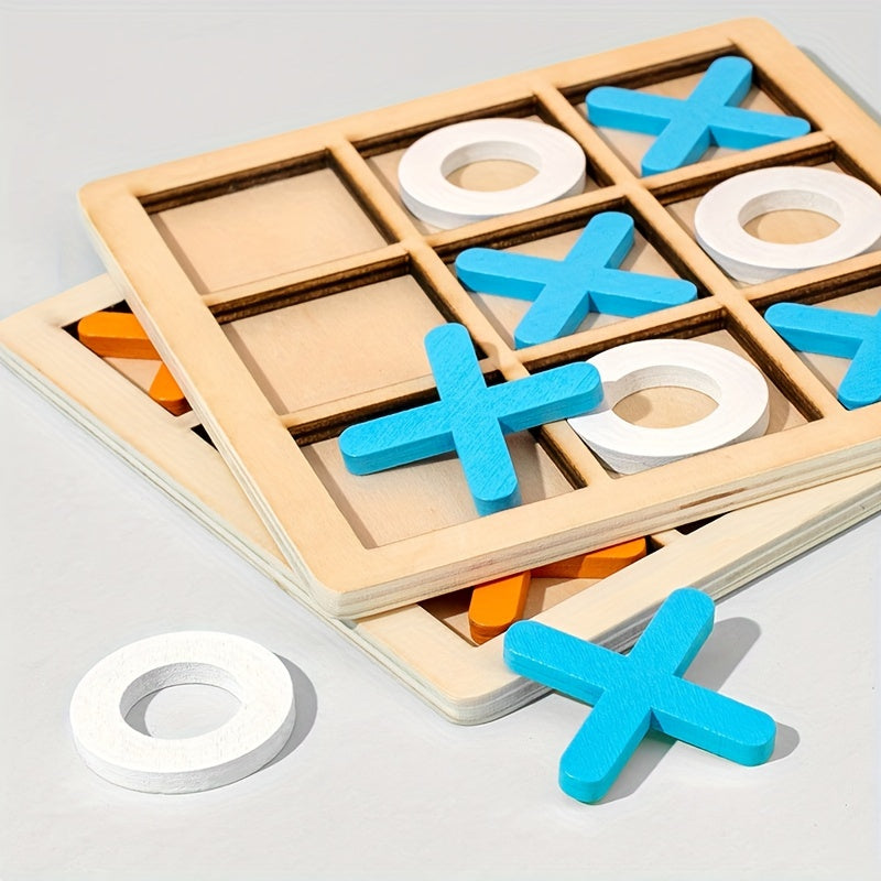 Tre i rad-spel i trä – Klassiskt pusselspel för barn och hela familjen