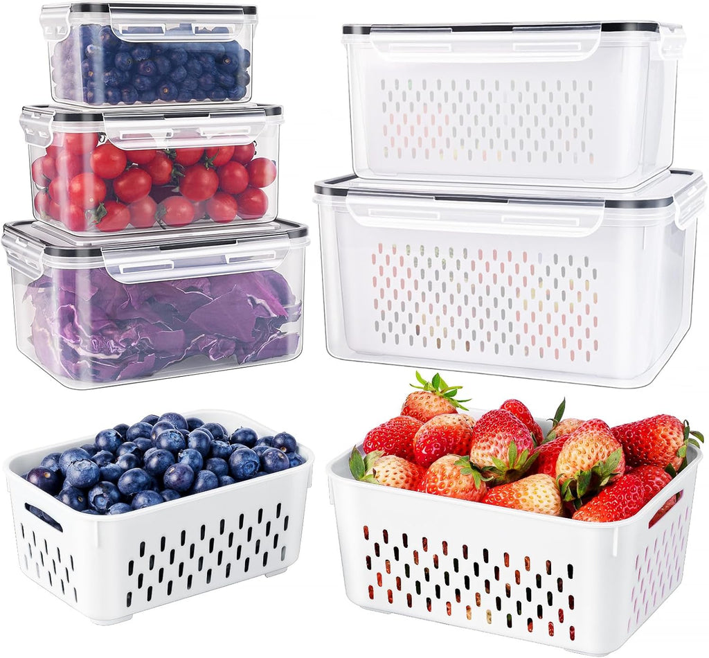 Förvaringsdosor 5-pack – Läcksäkra med silinsats för kylen