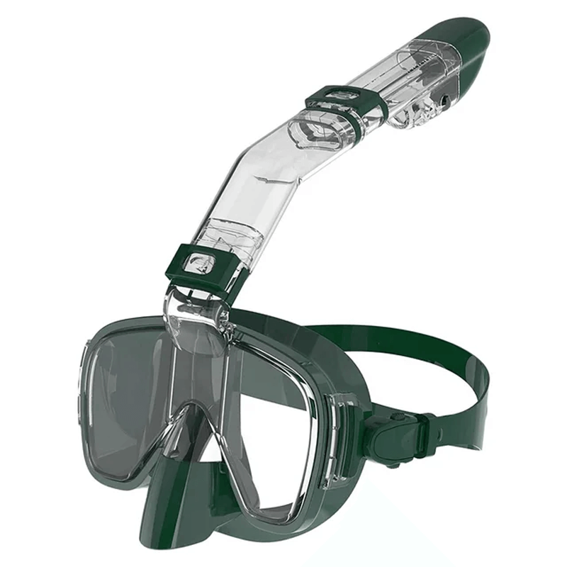 Hopfällbar snorkelmask – Helmask med torrsnorkel och imfri sikt