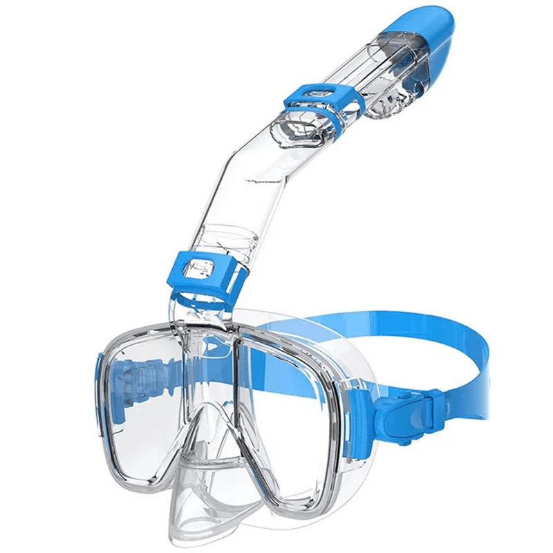 Hopfällbar snorkelmask – Helmask med torrsnorkel och imfri sikt