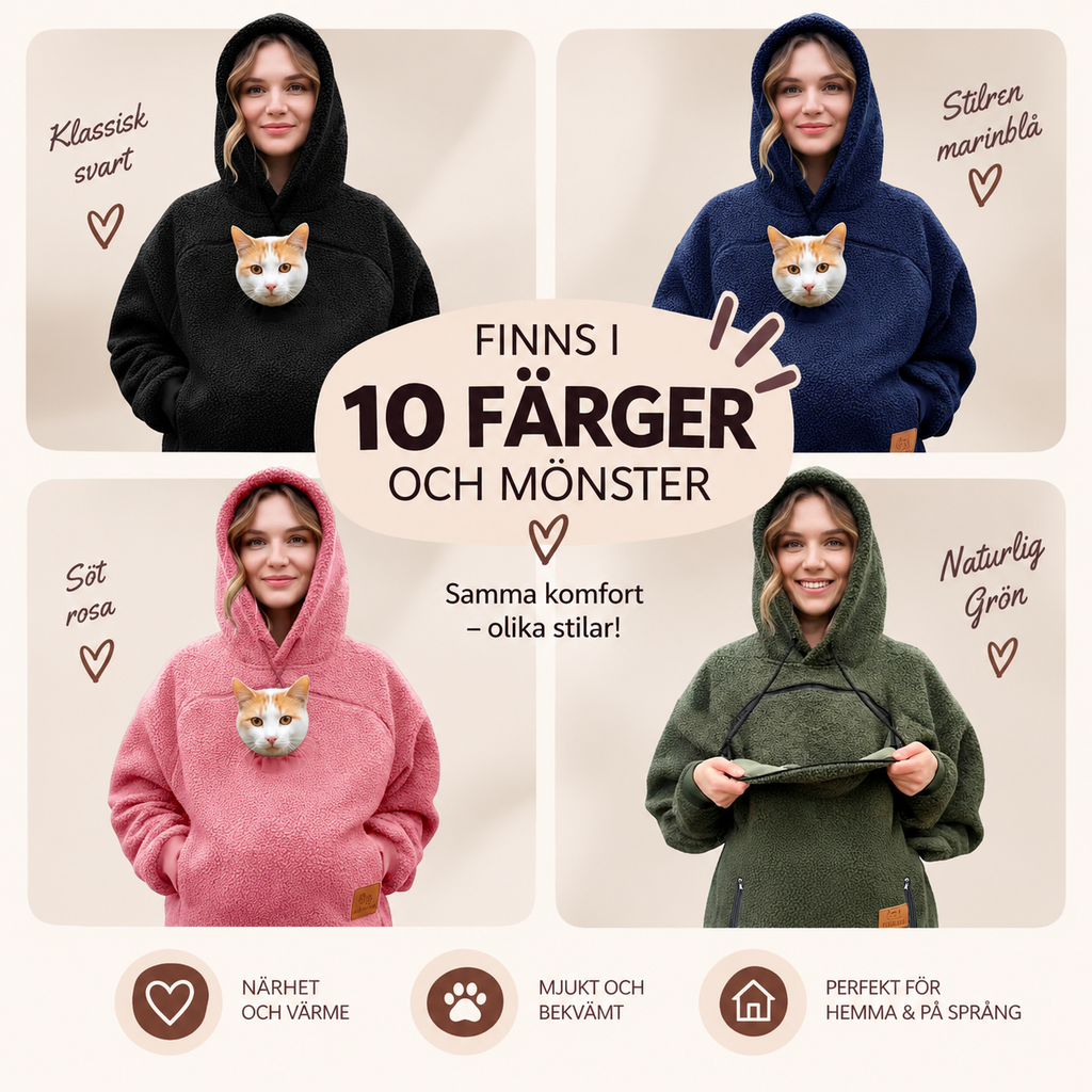 Sweat-shirt à capuche avec poche pour chat et chien en polaire douce