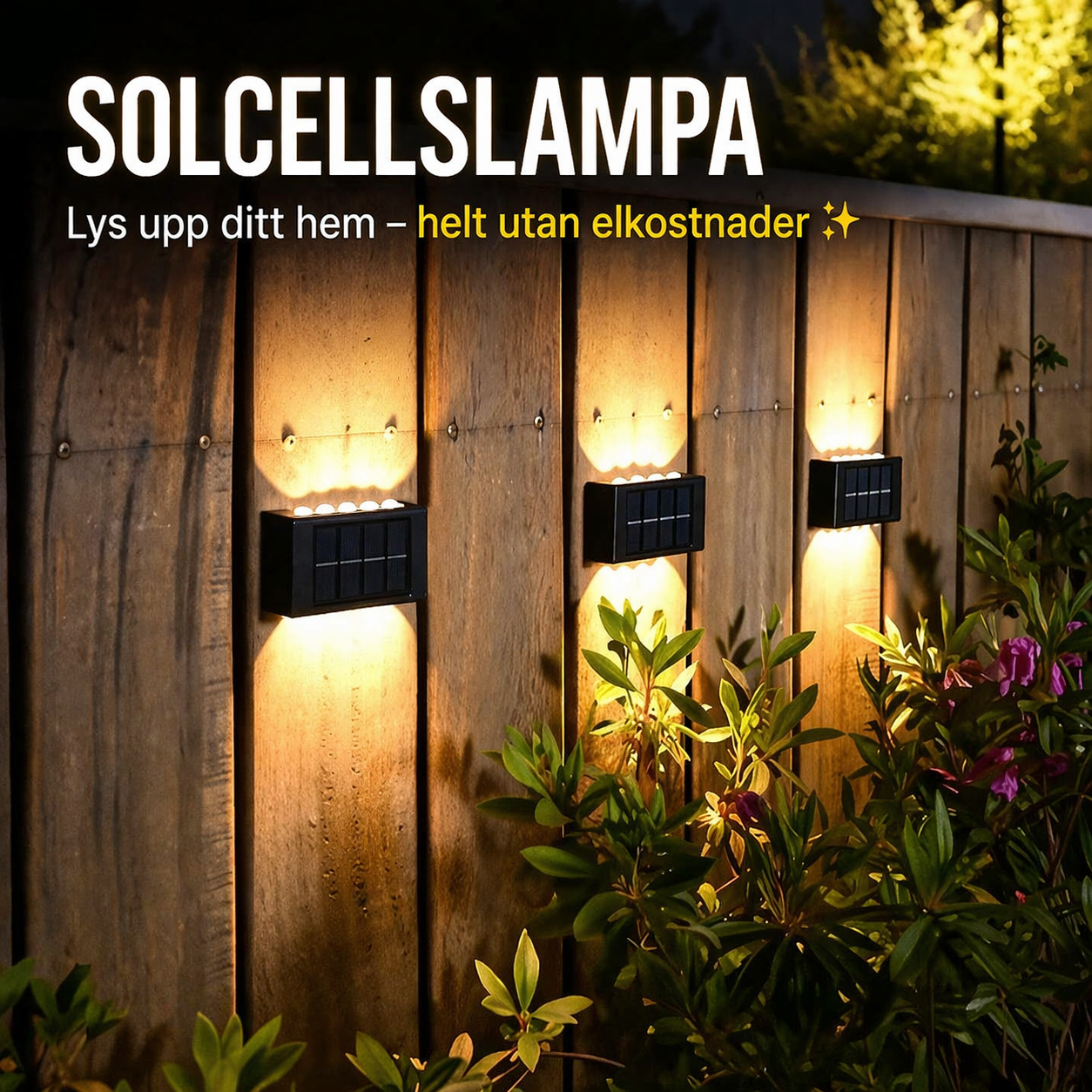 Solcells Vägglampa Utomhus