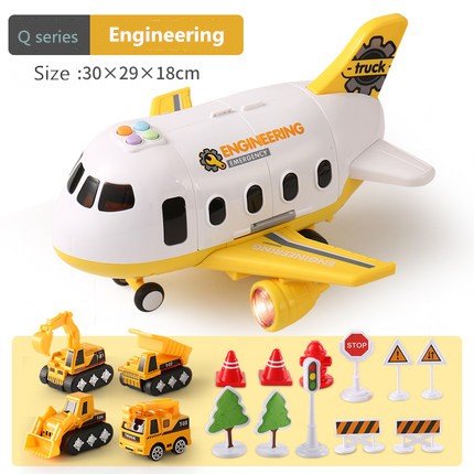 Stort flygplan lekset – Öppningsbart flygplan med bilar, matta och ljud