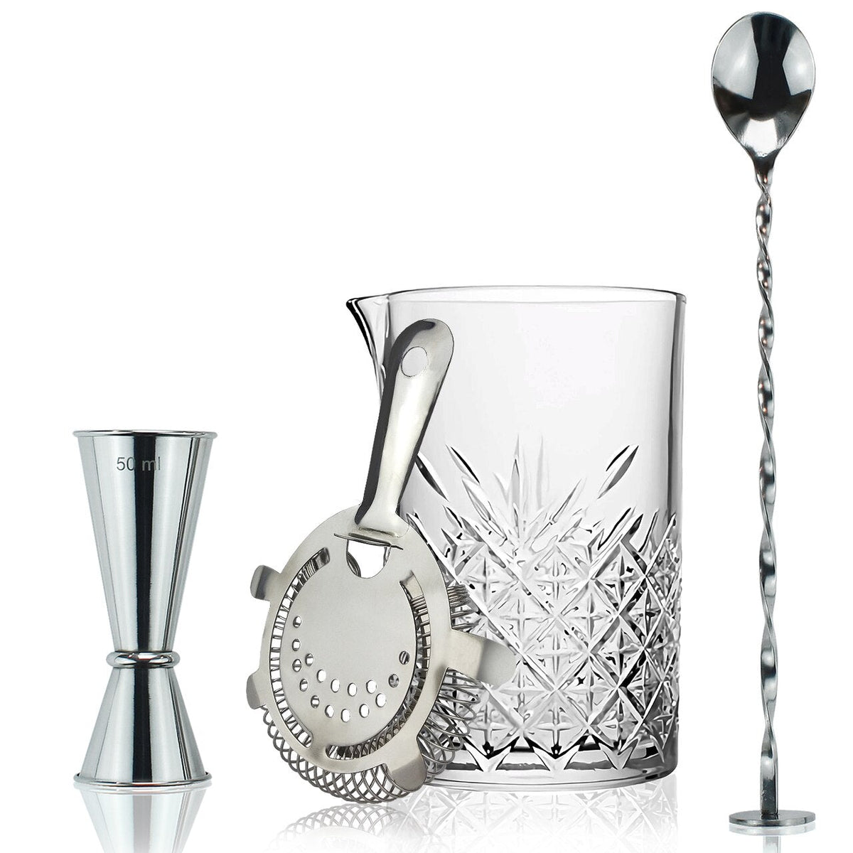 Cocktailset med blandningsglas – 4 delar för hemmabaren