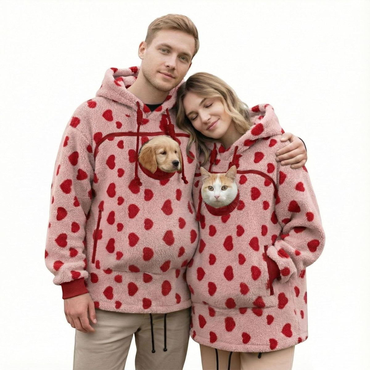 Sweat-shirt à capuche avec poche pour chat et chien en polaire douce