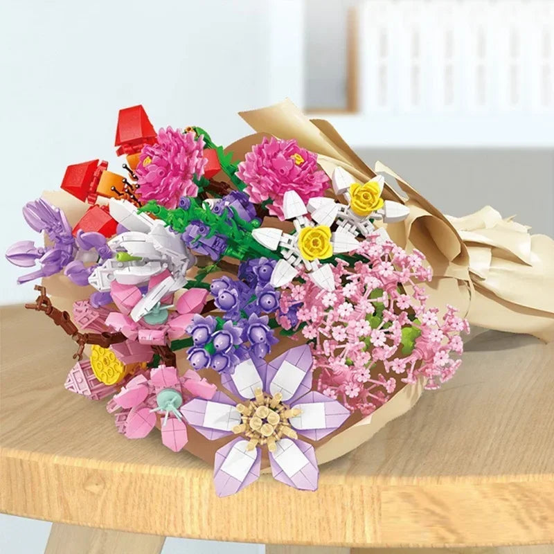 Julkalender Byggklossar – Blombukett med 24 blommor – bild 5