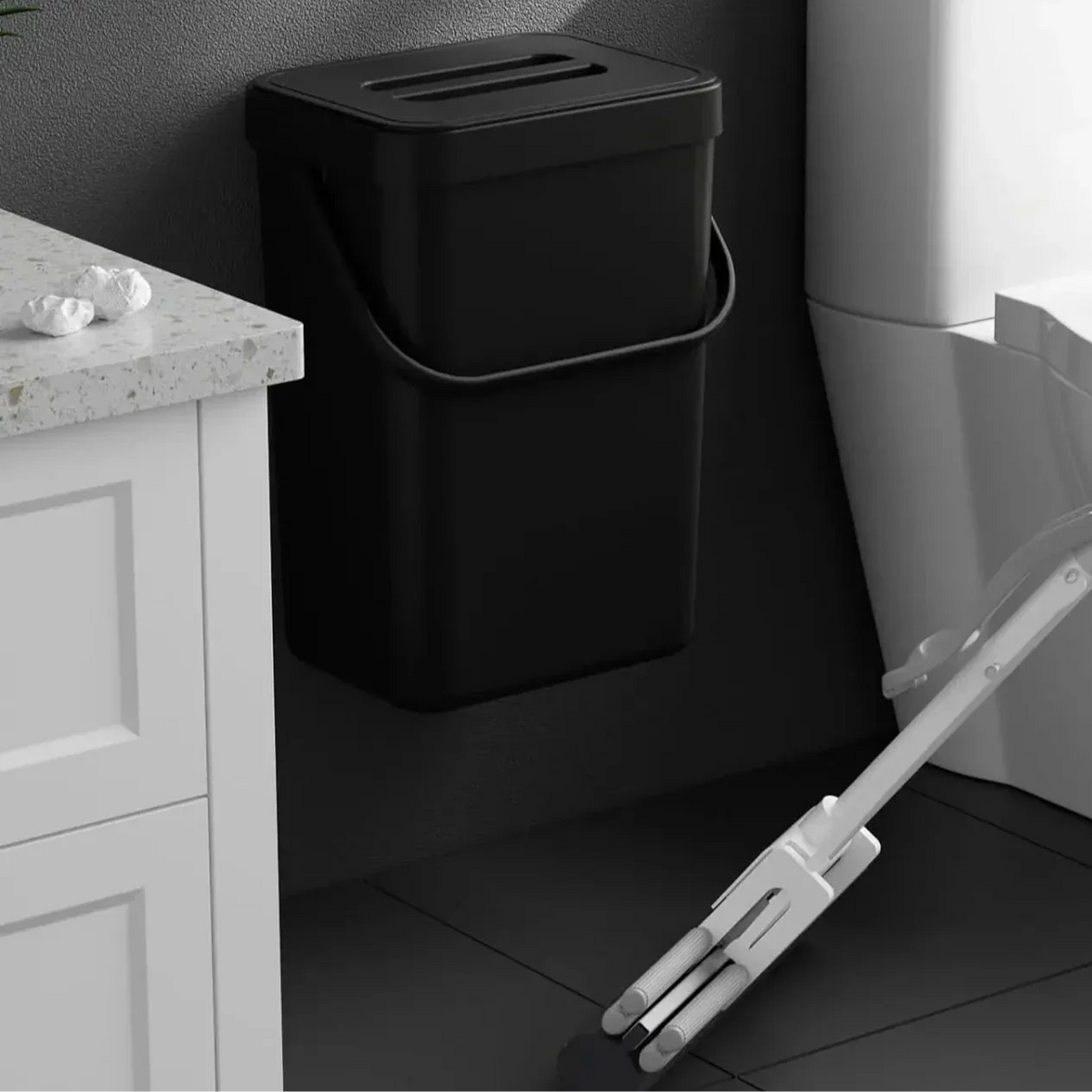 Mini soptunna med lock – Hängande eller väggmonterad, 3–12 liter