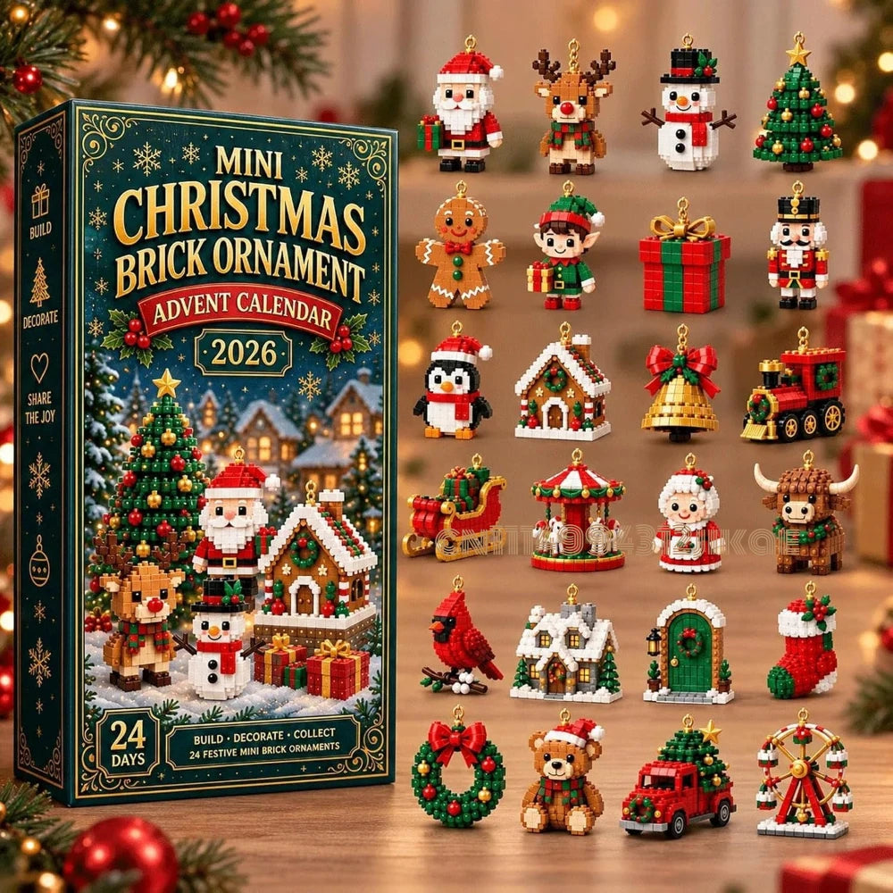 Julkalender Byggklossar – 24 mini-julgransprydnader – bild 3