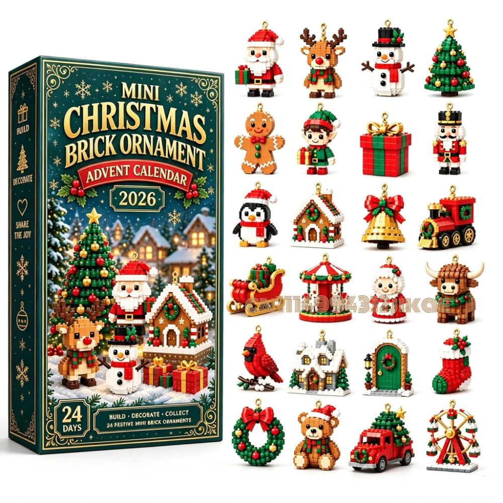 Julkalender Byggklossar – 24 mini-julgransprydnader