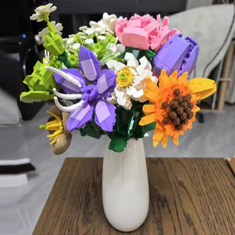Julkalender Byggklossar – Blombukett med 24 blommor – bild 2
