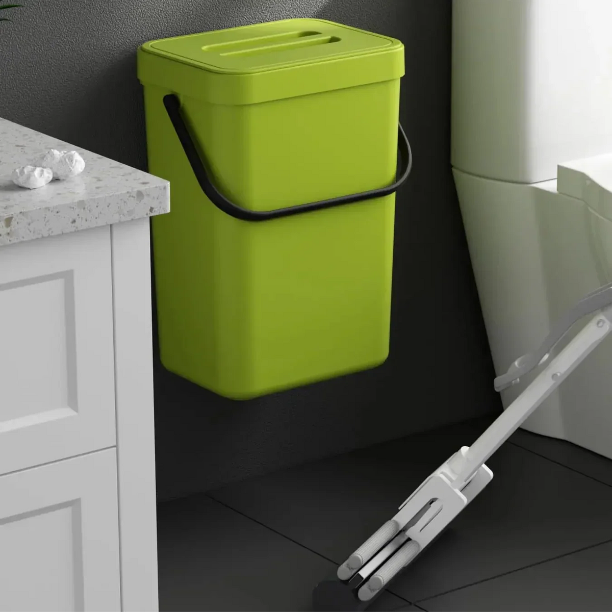 Mini soptunna med lock – Hängande eller väggmonterad, 3–12 liter