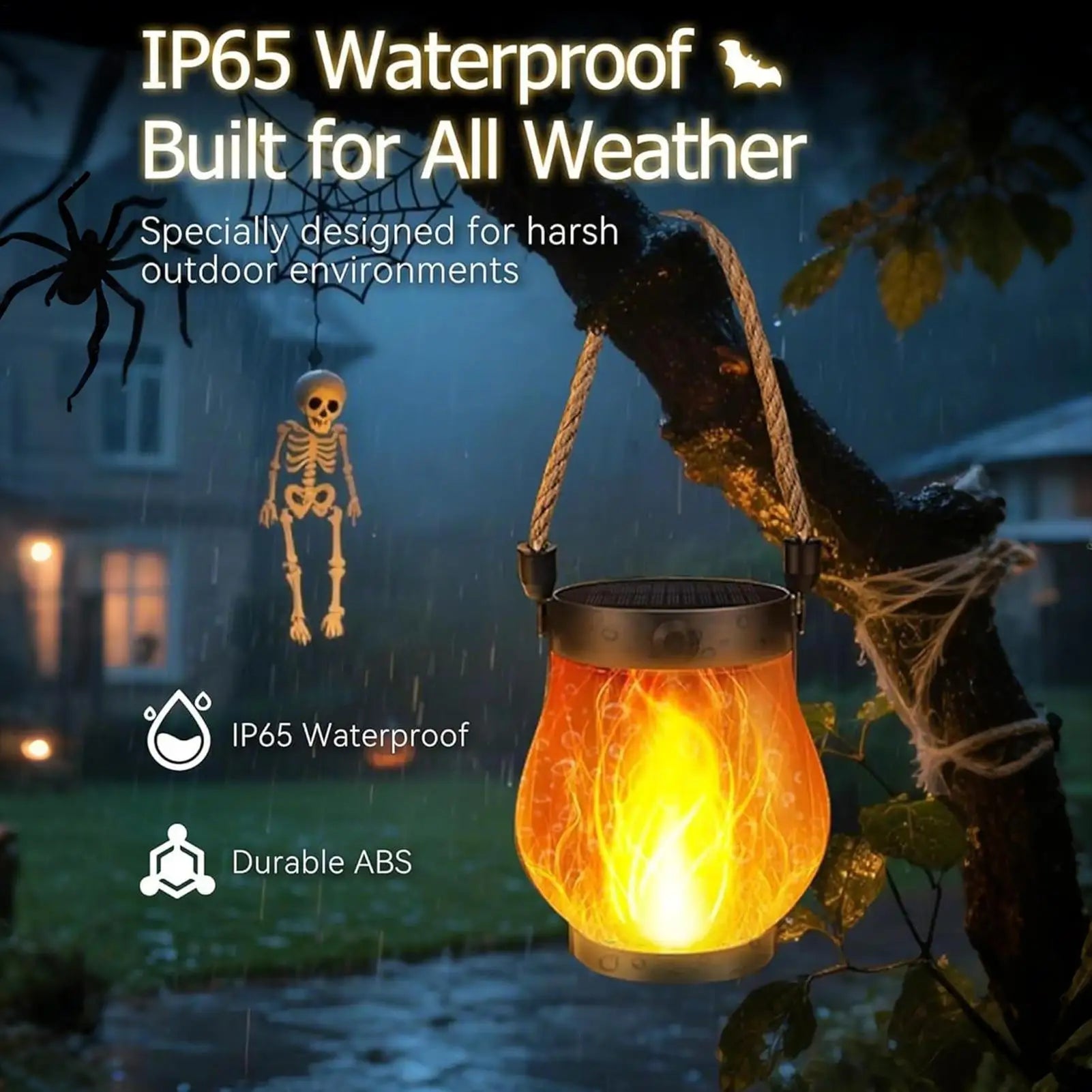 NEW Solar Lanterns For Outside Solar Lanterns Outdoor Waterproof Lighting Flickering Flame Design USB Charging Ornament For Tree