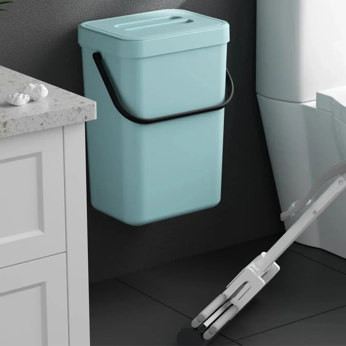 Mini soptunna med lock – Hängande eller väggmonterad, 3–12 liter