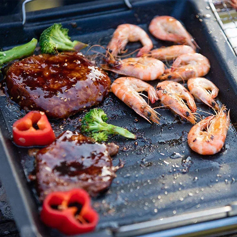Grillplatta i gjutjärn – Vändbar platta för gasgrill och spis