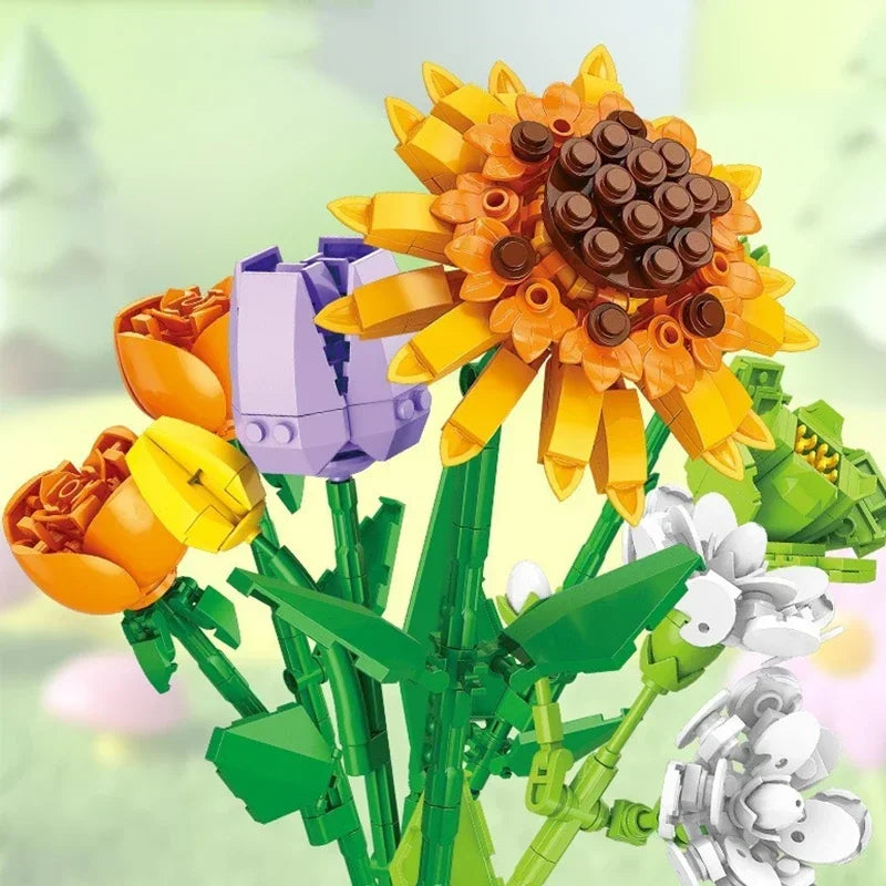Julkalender Byggklossar – Blombukett med 24 blommor – bild 3
