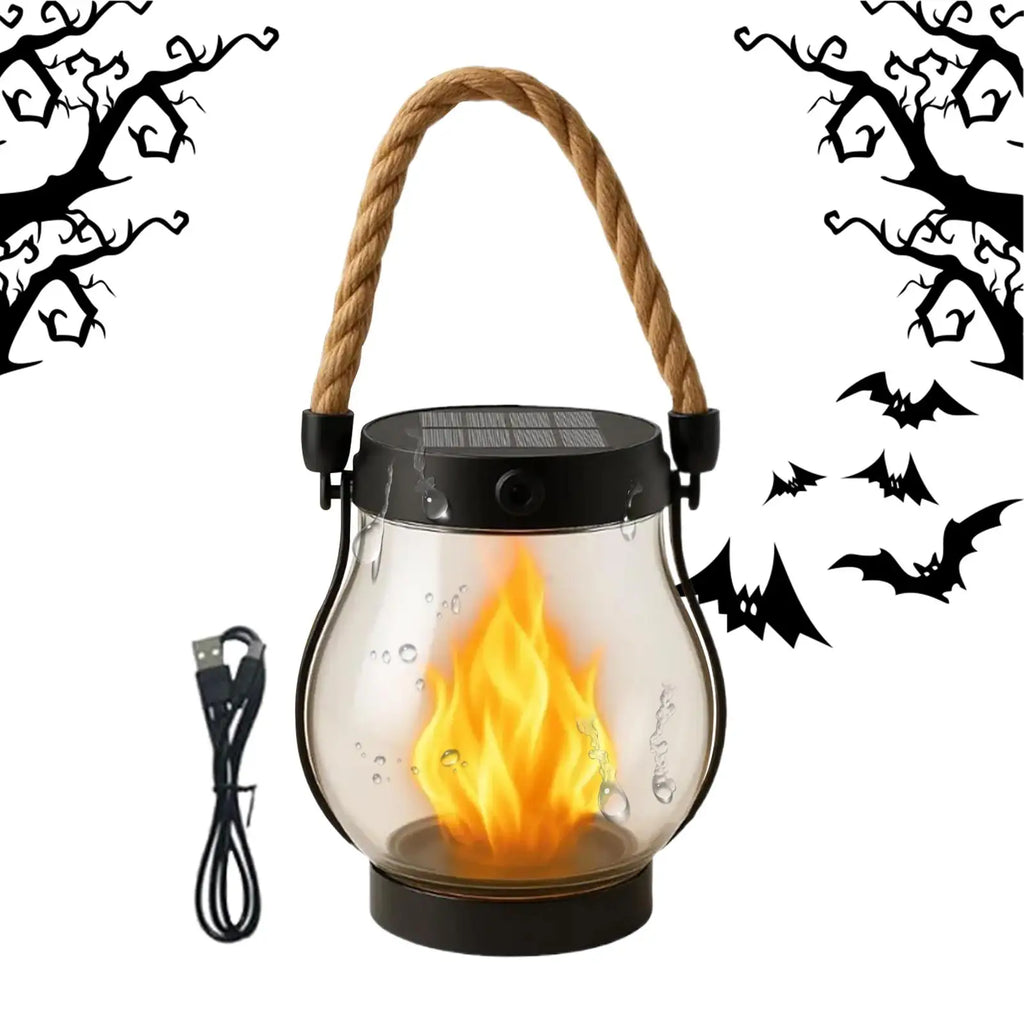 NEW Solar Lanterns For Outside Solar Lanterns Outdoor Waterproof Lighting Flickering Flame Design USB Charging Ornament For Tree