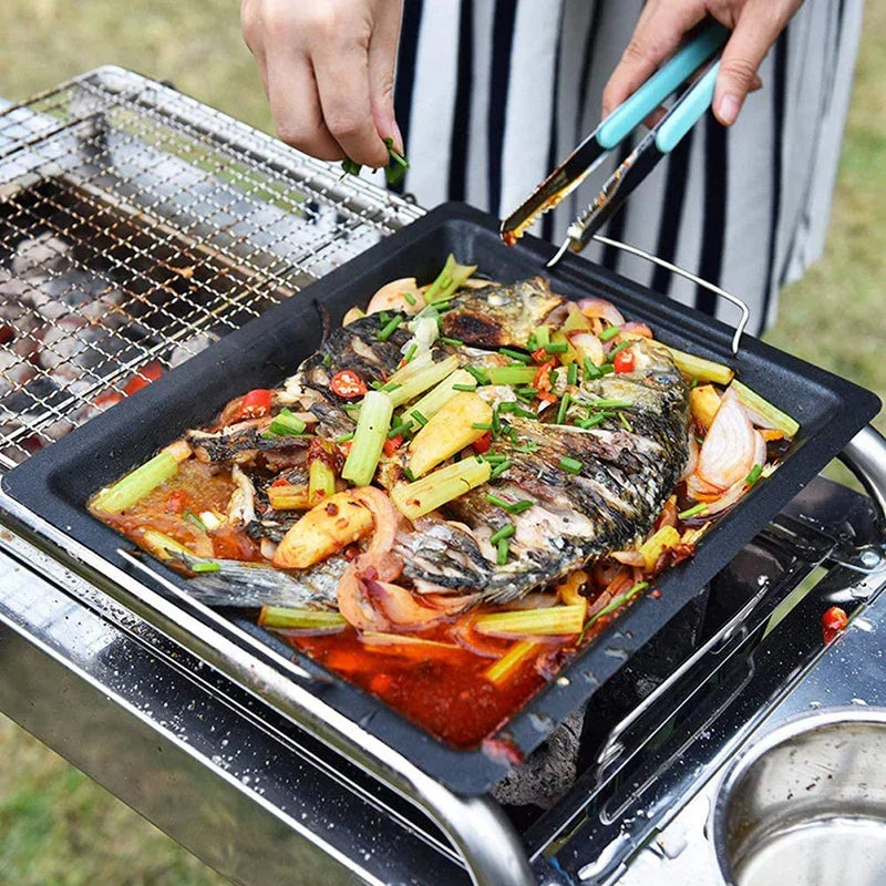 Grillplatta i gjutjärn – Vändbar platta för gasgrill och spis
