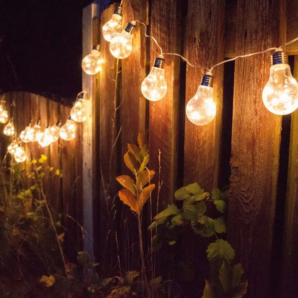 Solcellsslinga vintage 20 lampor – 8,75 m med glödlampsdesign