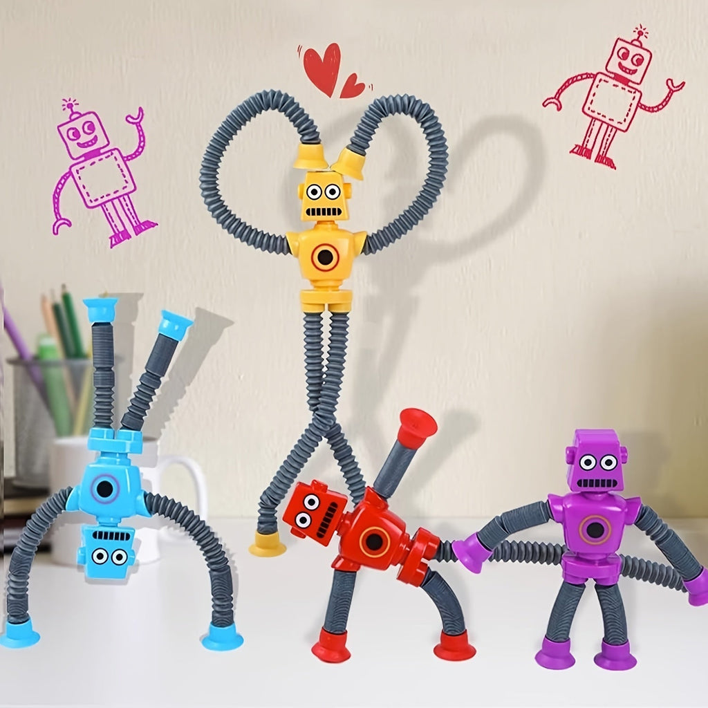Robot sensorleksak – Böjlig popleksak med sugproppar för fidget och lek