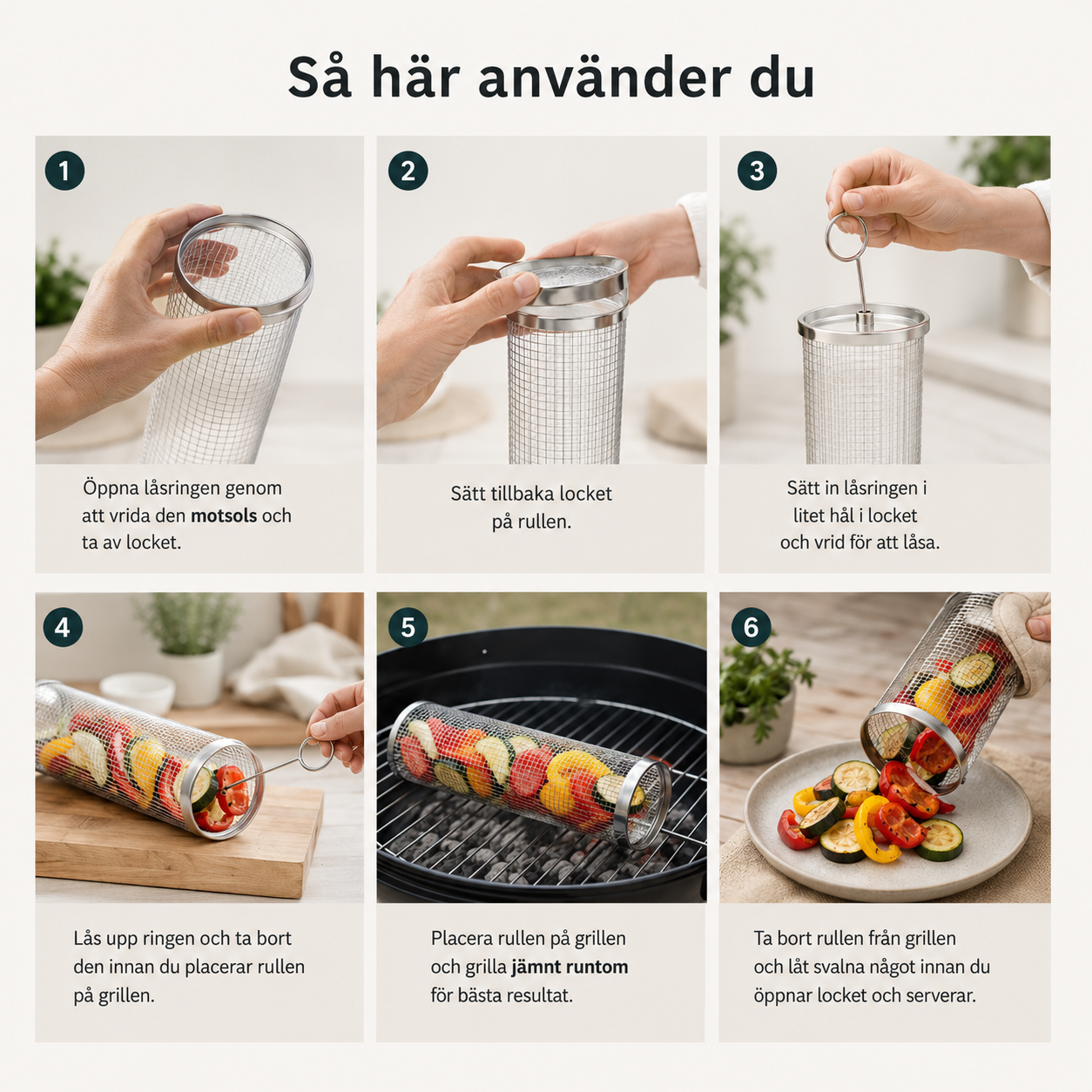 Grillkorg i rostfritt stål