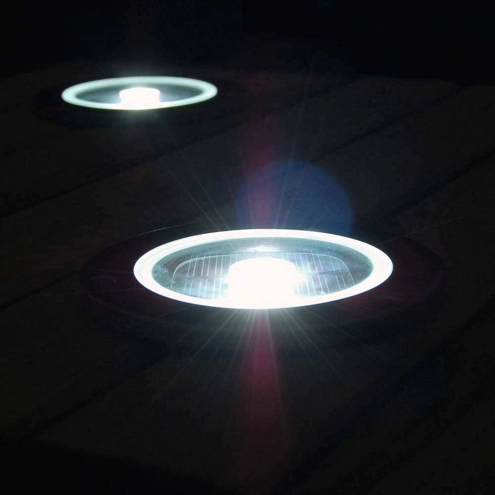 Marklampa för trall – Rund solcellslampa som tål att gå på