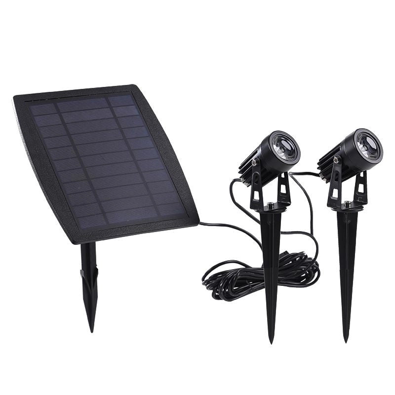 Solcellsspotlight 2-pack – Riktbart ljus med gemensam solpanel