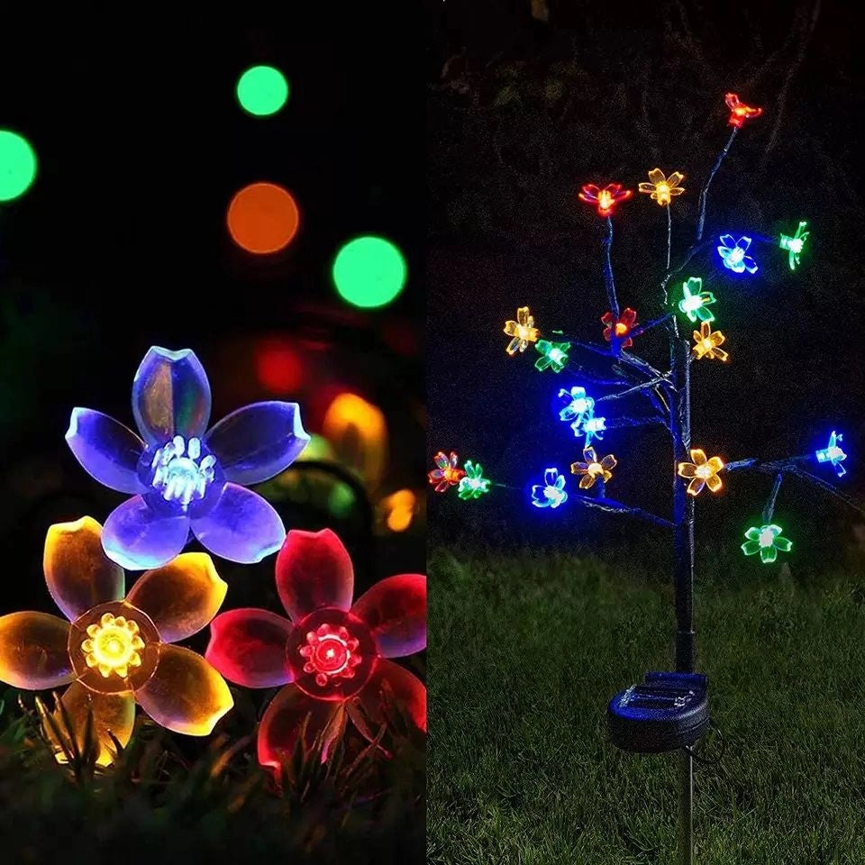 Solcellsljusträd 2-pack – 65 cm dekoration med färgskiftande ljus