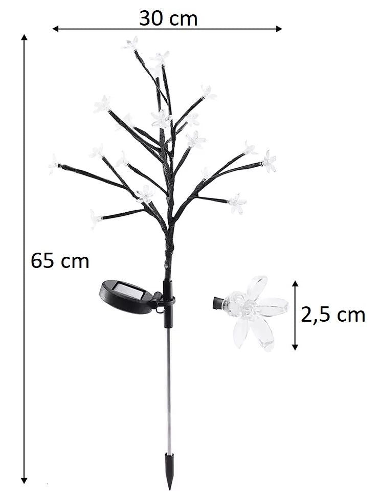 Solcellsljusträd 2-pack – 65 cm dekoration med färgskiftande ljus