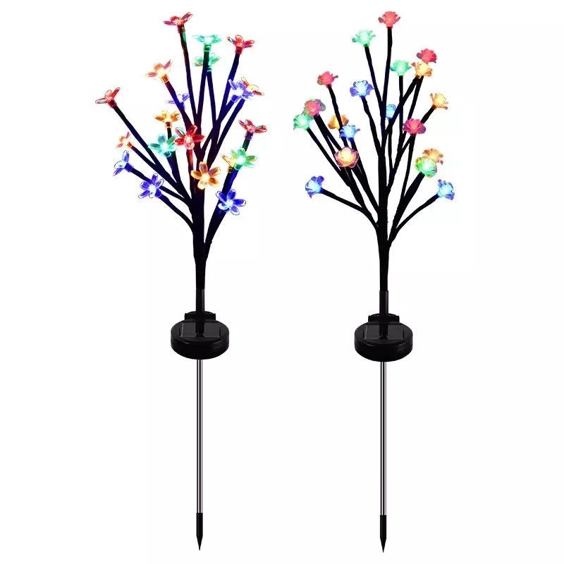 Solcellsljusträd 2-pack – 65 cm dekoration med färgskiftande ljus