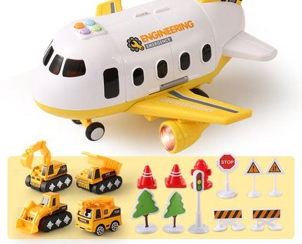 Grand avion jouet – Avion ouvrant avec voitures, tapis et sons