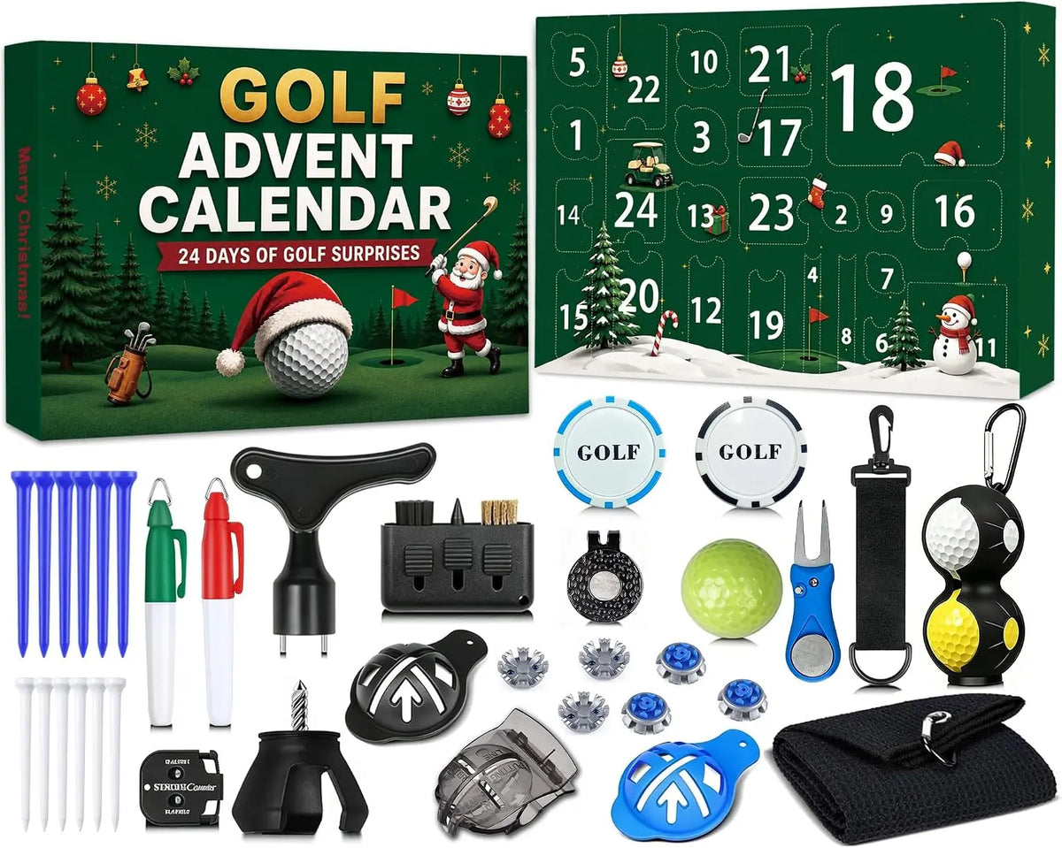 Golf-julkalender – 24 luckor med golftillbehör