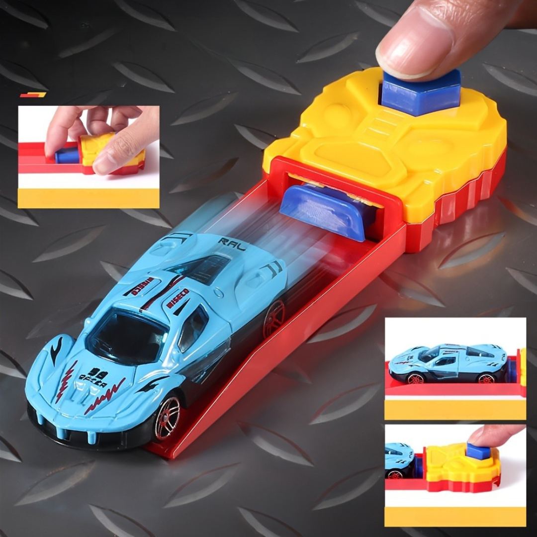 Katapultbana med leksaksbilar – Racingset utan batterier för barn 3+