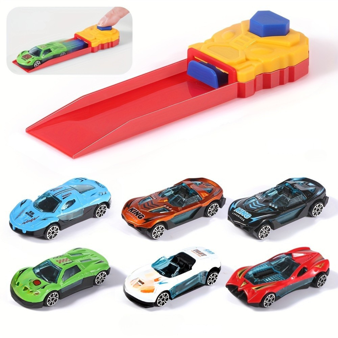 Katapultbana med leksaksbilar – Racingset utan batterier för barn 3+