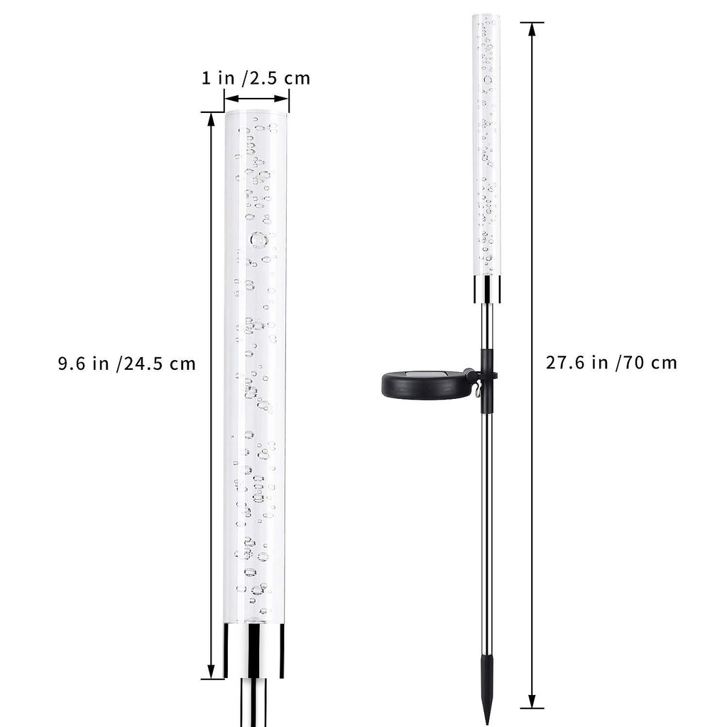 Solcellsljusrör 2-pack – 70 cm med bubblande färgskiftande ljus