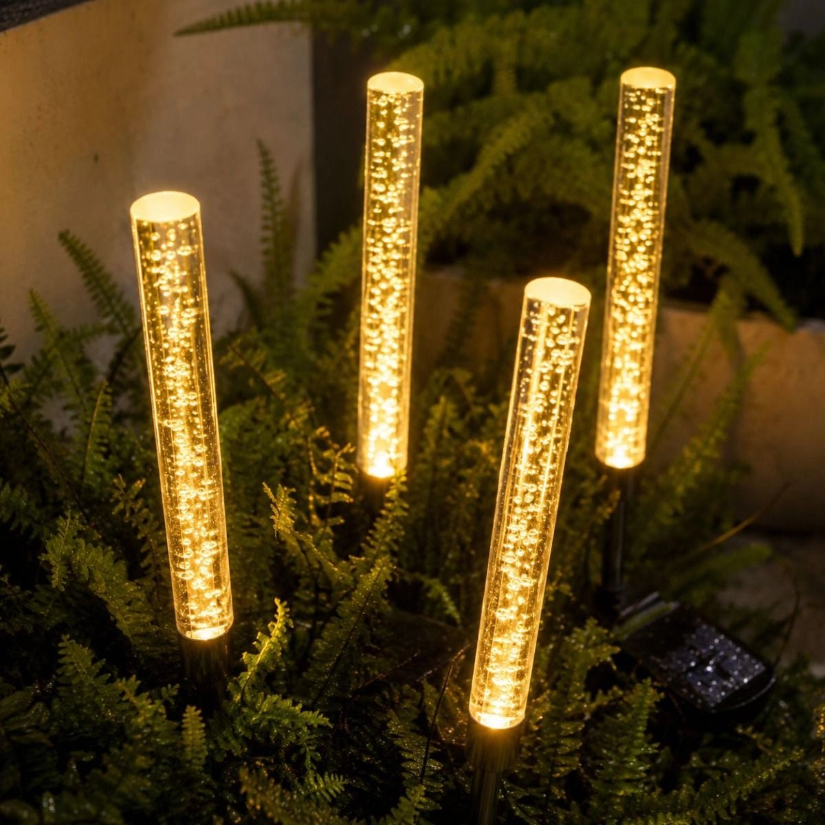 Solcellsljusrör 2-pack – 70 cm med bubblande färgskiftande ljus