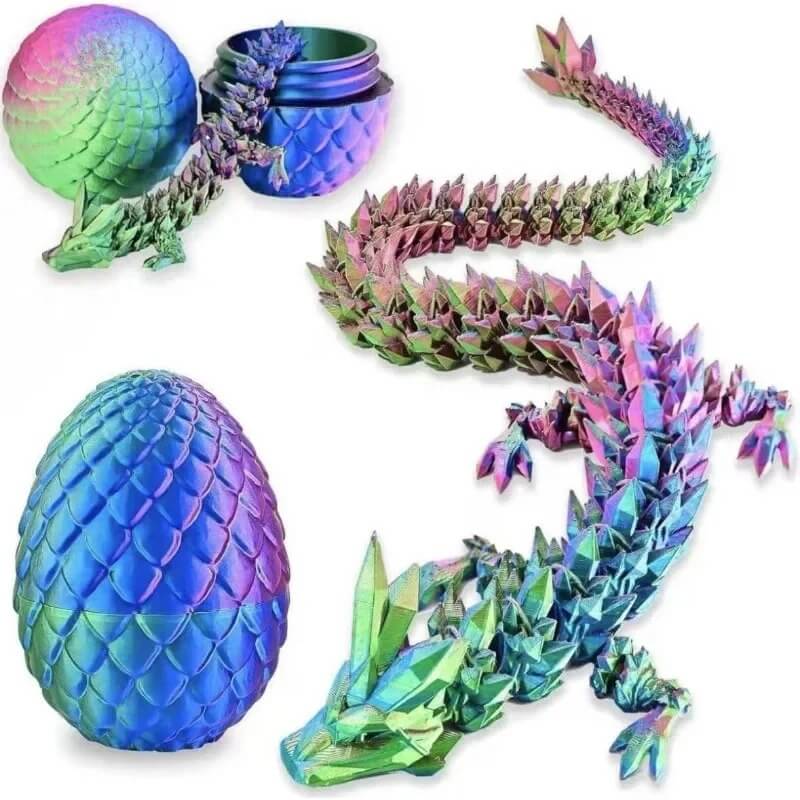 MystiCore drakägg – 3D-printat ägg med rörlig minidrake inuti