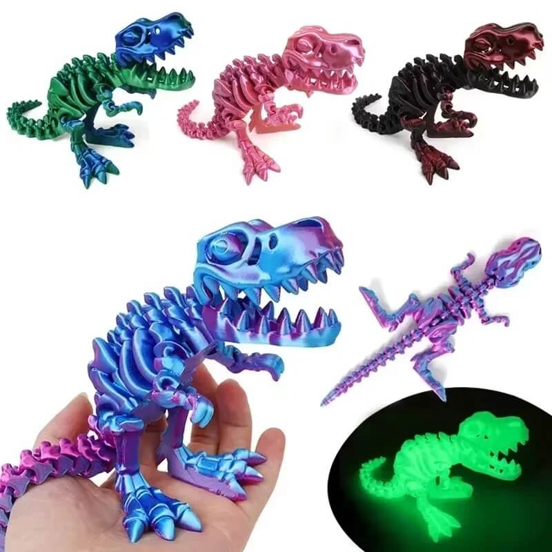 DinoFlex – Rörlig 3D-printad dinosaurie | Fidgetleksak & rumsdekoration