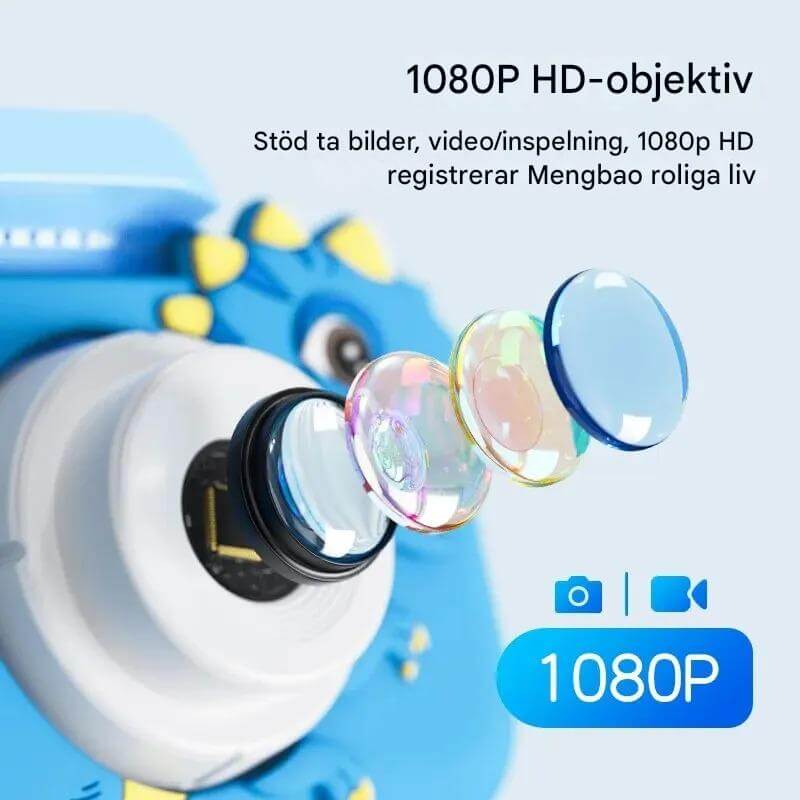 Pixikids digital barnkamera – HD-foto och video med dubbla linser