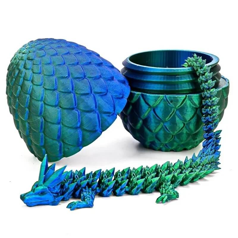 MystiCore drakägg – 3D-printat ägg med rörlig minidrake inuti