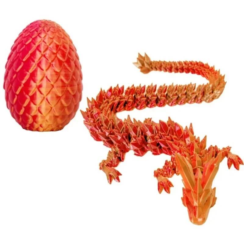 MystiCore drakägg – 3D-printat ägg med rörlig minidrake inuti