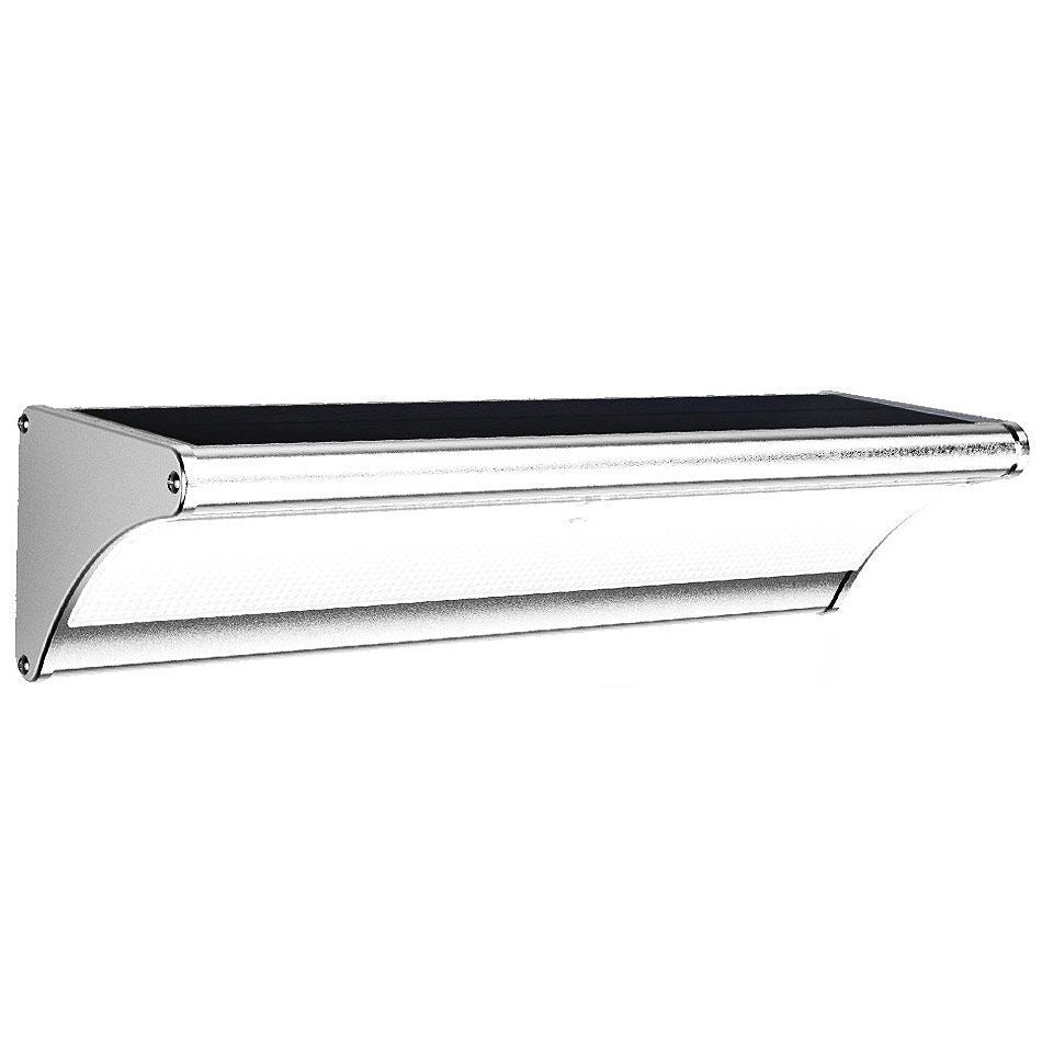 Solcellsvägglampa XL 1100 lumen – Rörelsesensor och 31 cm bred ljusbild